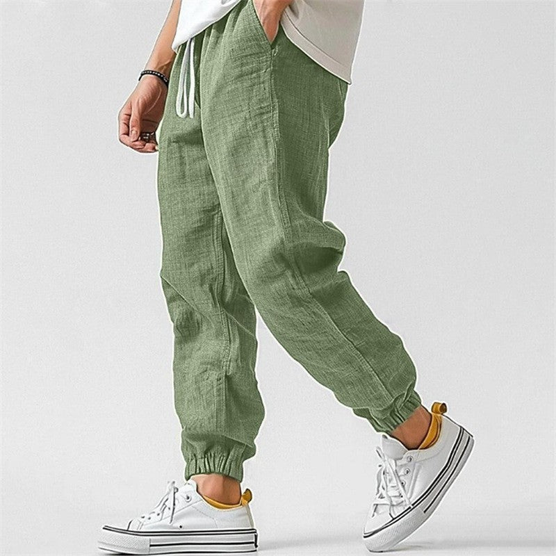 Herren Leichte und bequeme Leinen Jogginghose Drune