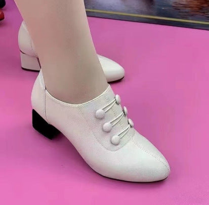 Damen nan Oxford-Pumps im Retrostil mit Zierknopfleiste und komfortablem Blockabsatz Drune
