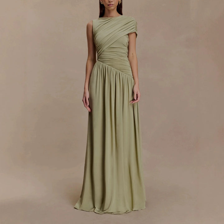 Damen Elegantes Abendkleid mit asymmetrischen Rüschendetails Drune