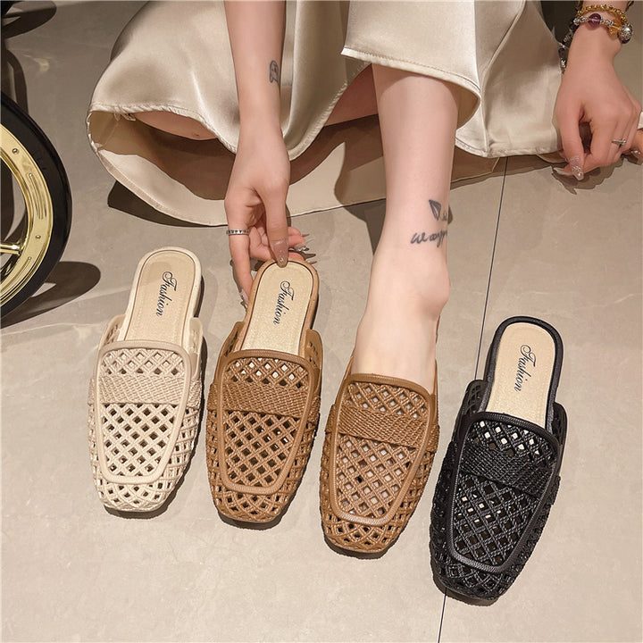 Damen modische Rutschsandalen mit durchbrochenem Design und ergonomischem Fußbett Drune