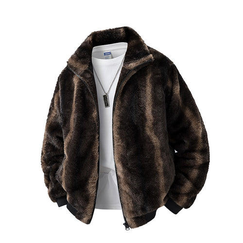 Herren Fleecejacke mit hohem Kragen und elastischem Bund Drune