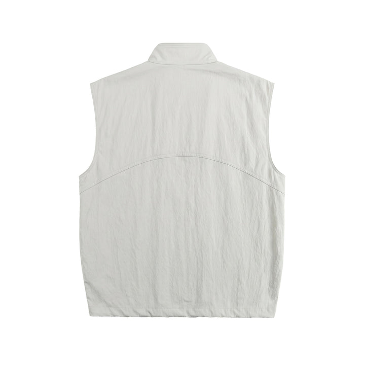 Herren Utility‑Weste mit hohem Stehkragen, Druckknopfblende und großen Pattentaschen Drune