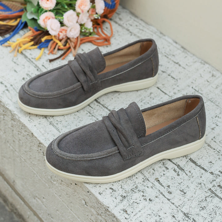 Damen nan elegante Wildlederoptik-Loafer mit gepolstertem Komfortfußbett Drune