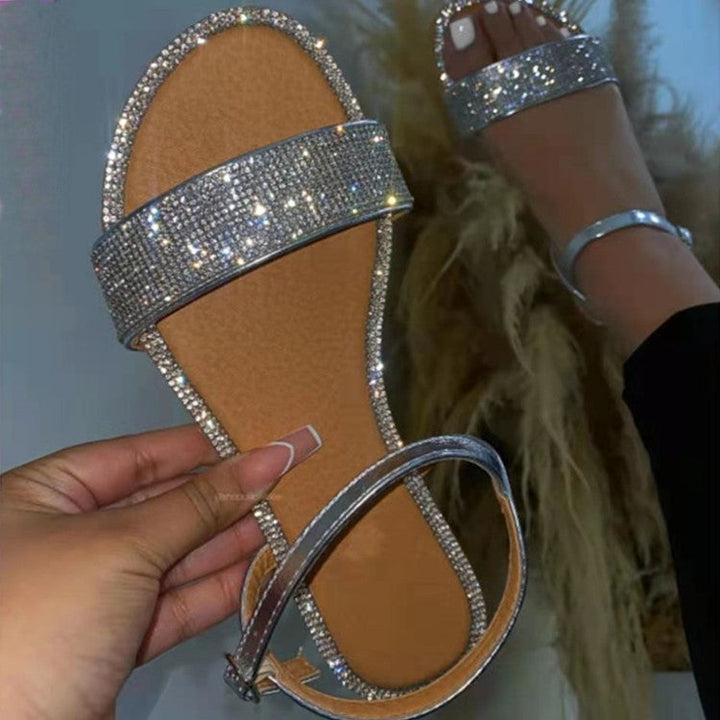 Damen Glamouröse Sandalen mit funkelnden Strassverzierungen und komfortablem Fußbett Drune