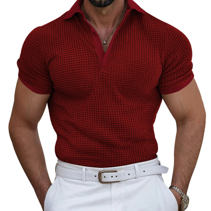 Herren nan strukturiertes Piqué-Poloshirt aus Baumwollmischung mit verstärktem Polokragen Drune