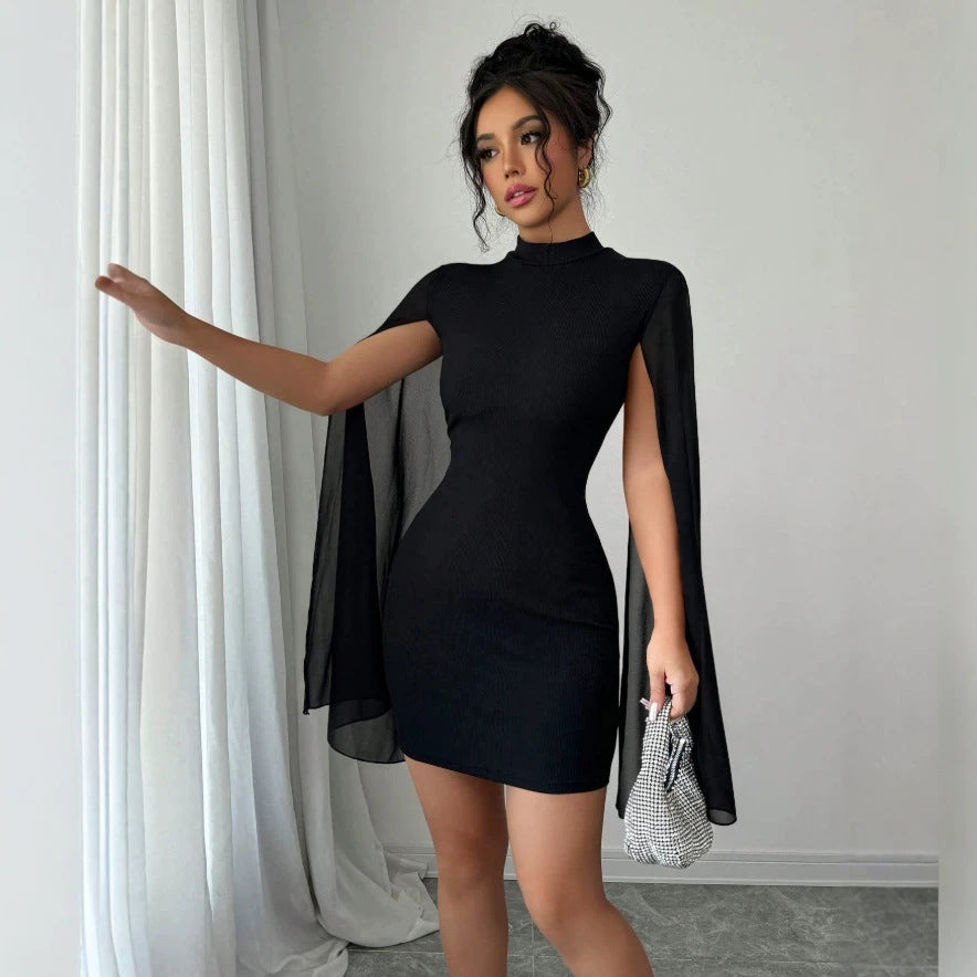 Damen Kleid mit eleganten Flügelärmeln und figurbetontem Schnitt Drune