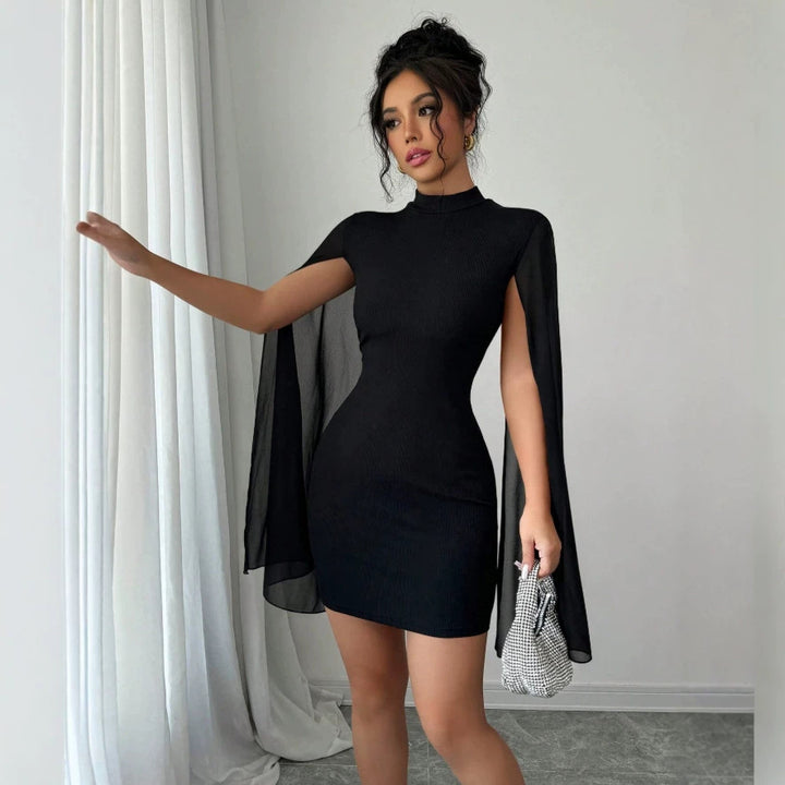 Damen Kleid mit eleganten Flügelärmeln und figurbetontem Schnitt Drune