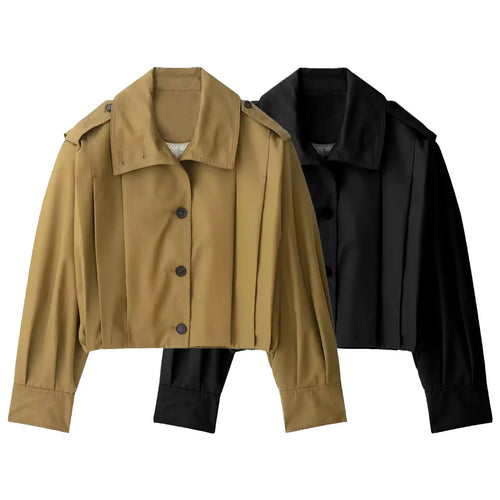 Damen nan cropped Kurzblazer mit kastigem Schnitt, verlängerter Manschette und präzisen Abnähern Drune