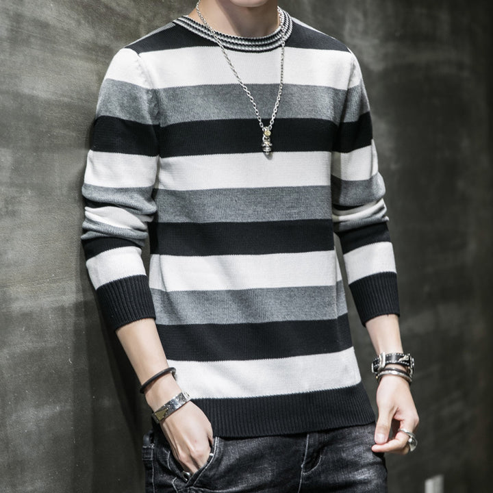 Herren gestreifter Pullover aus weichem Baumwollmix Drune