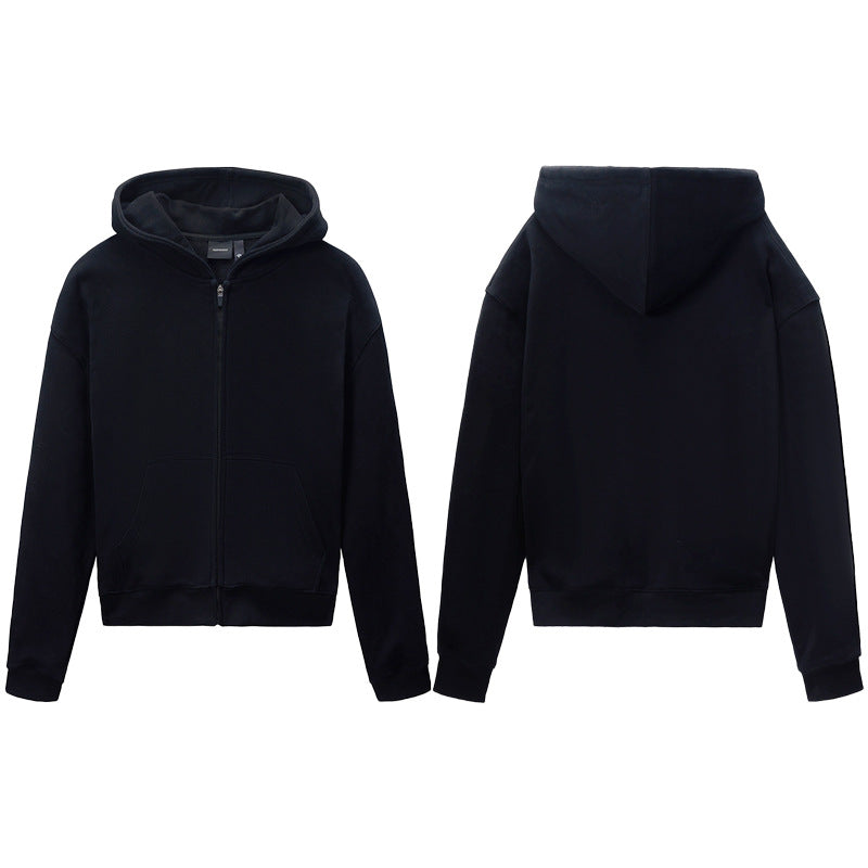 Unisex Kapuzenjacke mit durchgehendem Reißverschluss, entspanntem Oversize-Schnitt und Kängurutasche Drune