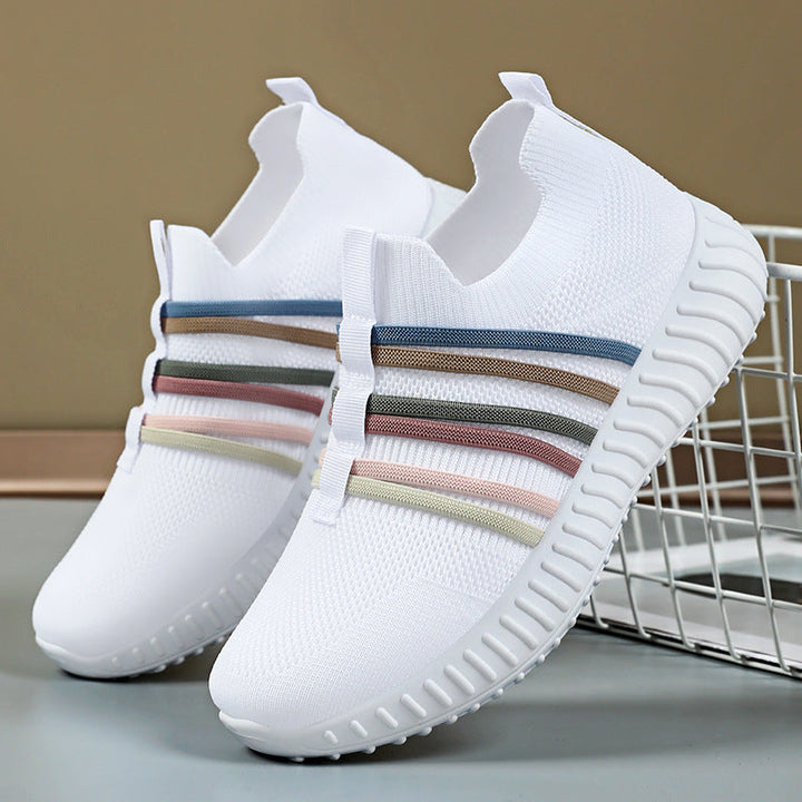 Damen Leichte und atmungsaktive Slip-On Sneakers mit elastischem Einsatz Drune