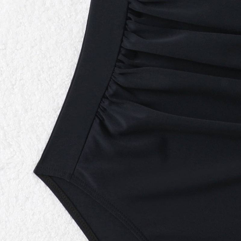 Damen Eleganter Wickel-Badeanzug mit Raffungen Drune