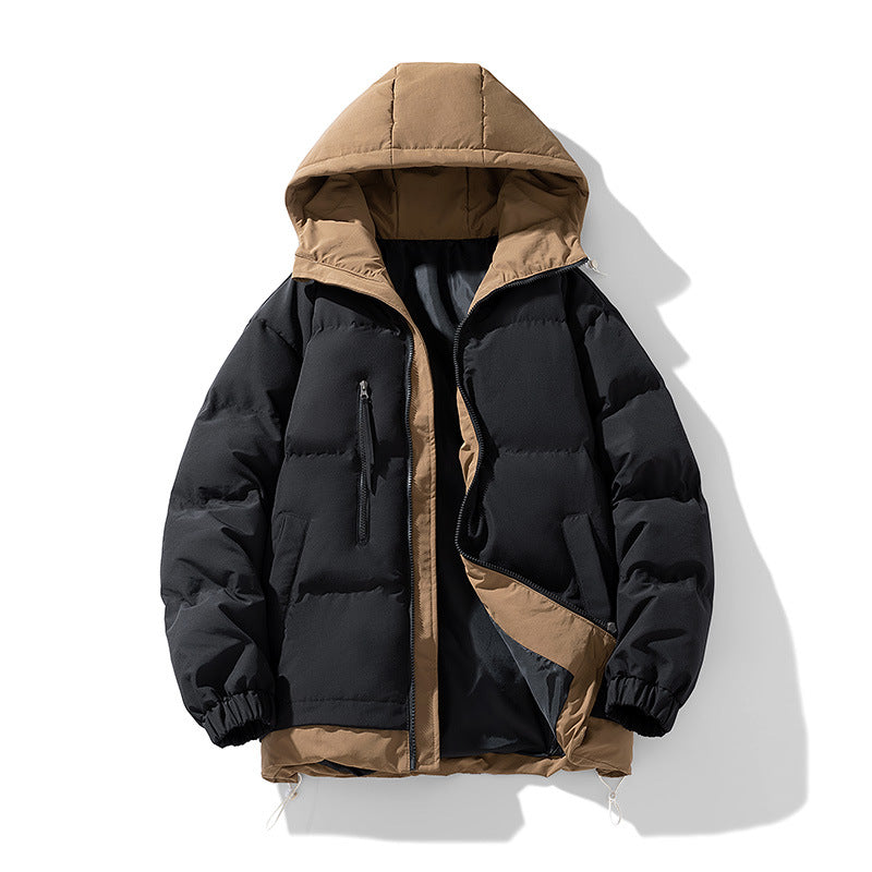 Unisex  reversible insulated hooded puffer jacket with zip utility pockets Drune