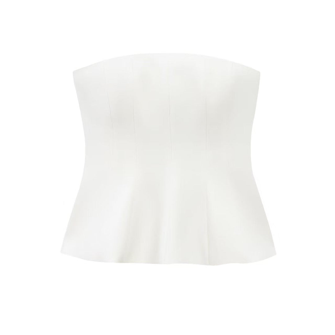 Damen Bustier-Oberteil mit figurformendem Schnitt und elegantem Plissee Drune