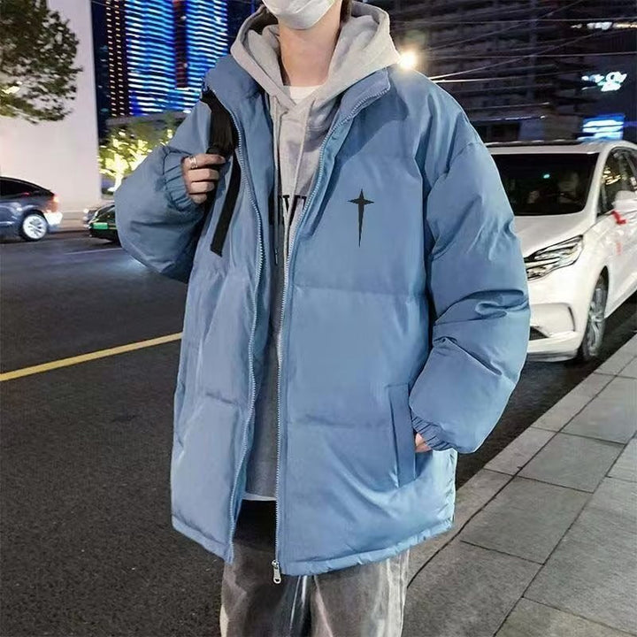 Herren gesteppte Winterjacke aus hochwertigem, wärmeisolierendem Material mit hohem Kragen und praktischen Taschen Drune