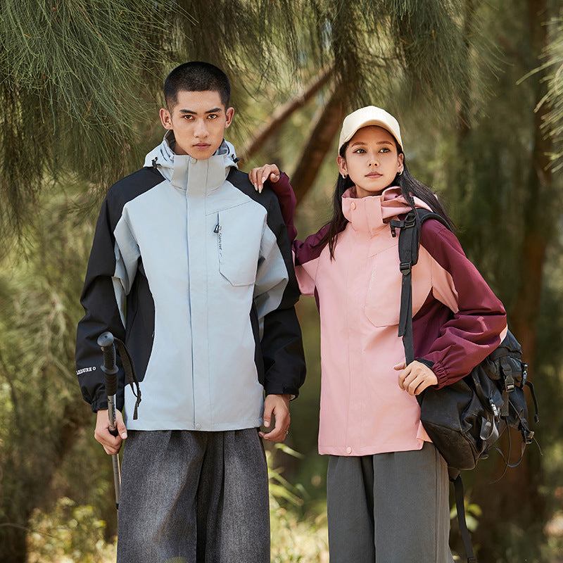 Herren Zwei-in-Eins detailreiche Outdoor-Shelljacke mit abnehmbarer Microfleece-Innenjacke Drune