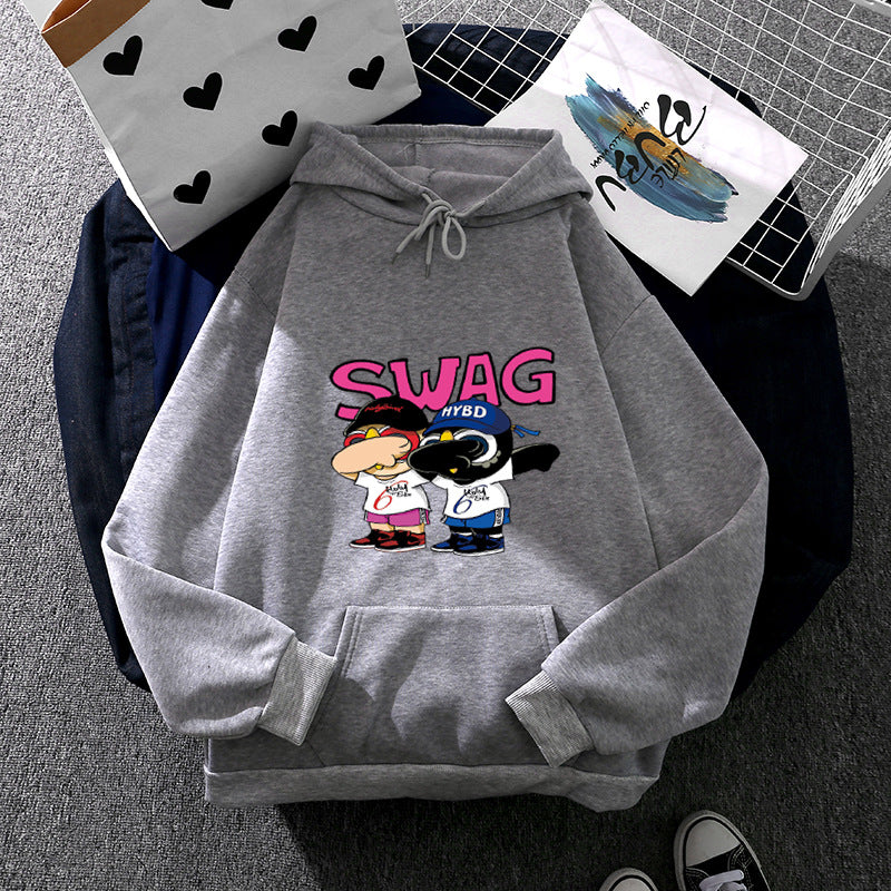 Damen Hoodie mit lustigem Cartoon-Design Drune