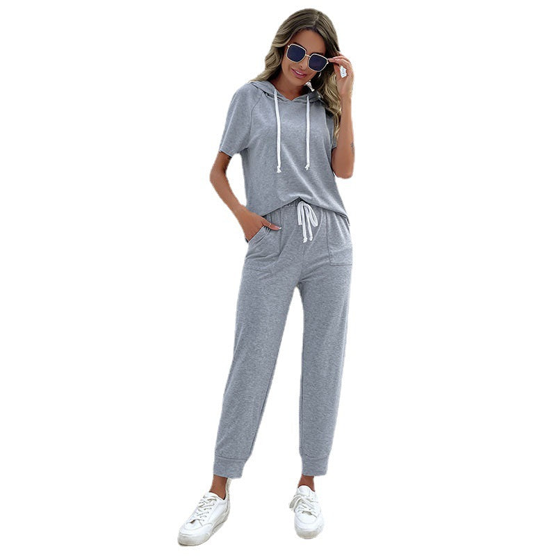 Damen Jumpsuit mit bequemem Kordelzug und lässigem Kurzarmdesign Drune