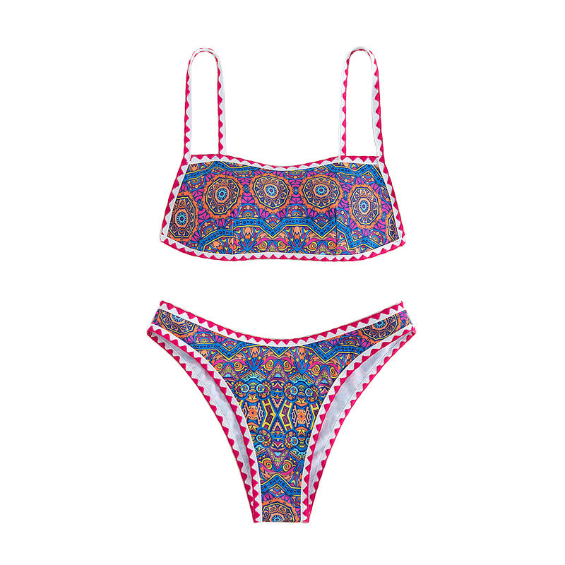 Damen Bandeau-Bikini mit trendy ethnic-muster Drune