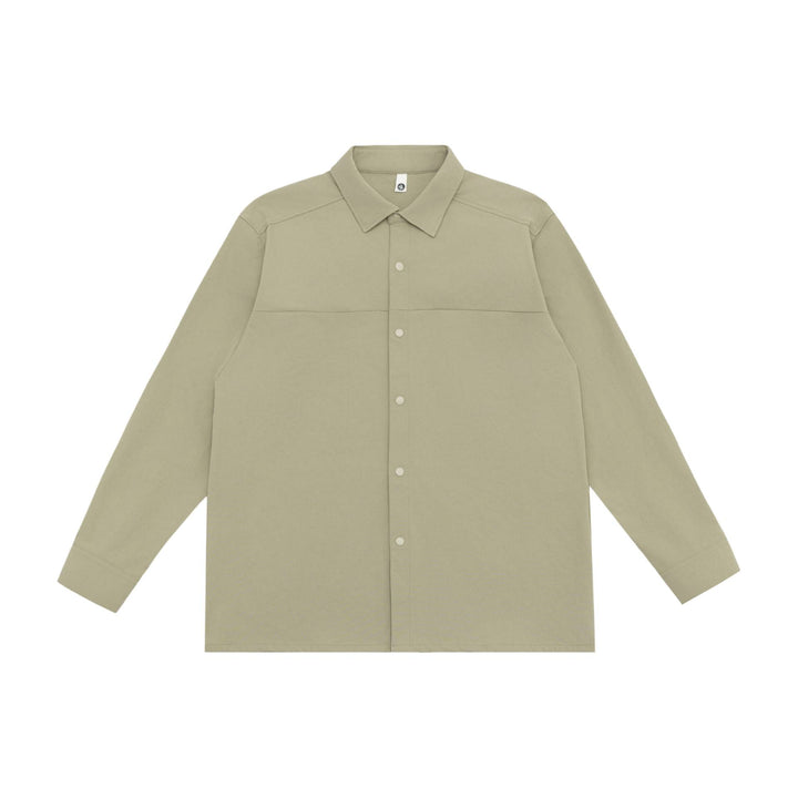 Unisex Longline-Hemdjacke im Boxy-Schnitt aus schwerer Sweatqualität mit verdeckter Druckknopfleiste Drune
