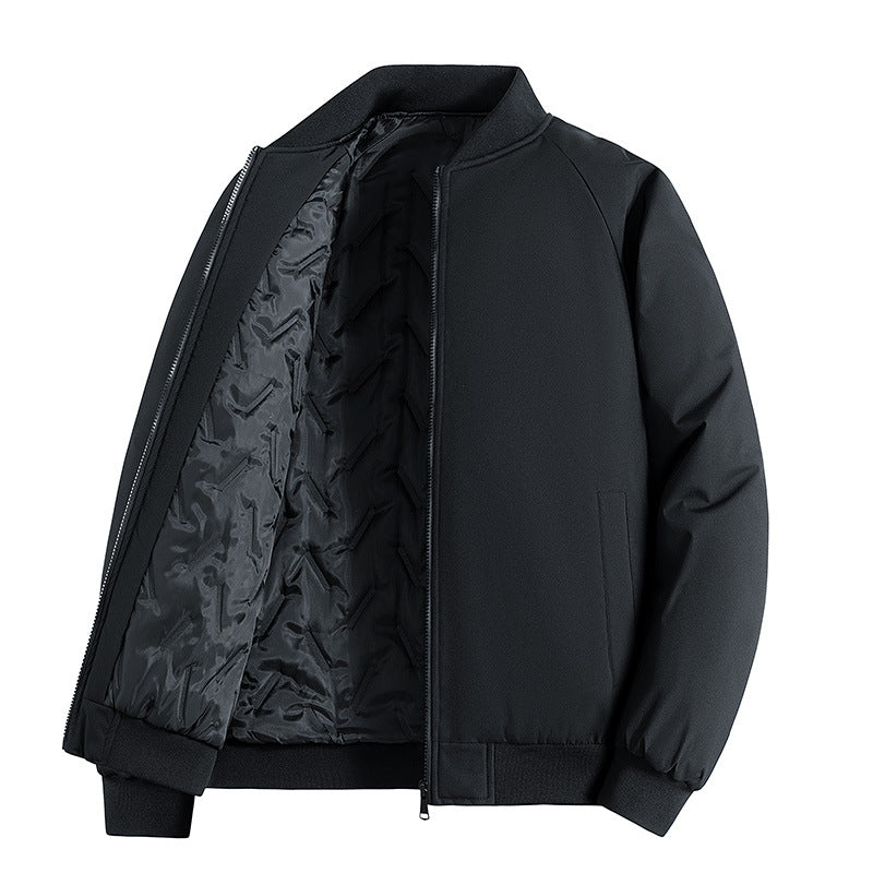 Herren Minimalistische Tech-Bomberjacke mit thermoisolierter Stepp-Innenlage und verdecktem Reißverschluss Drune