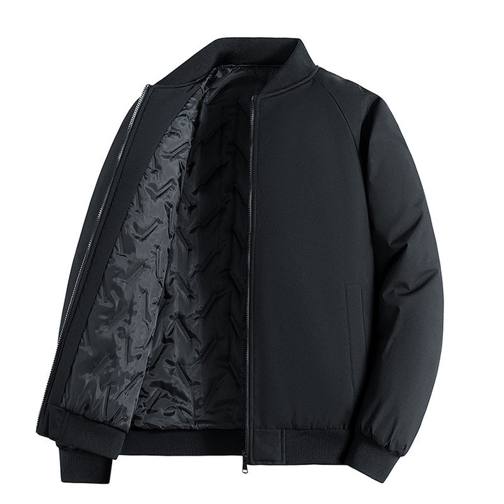 Herren Minimalistische Tech-Bomberjacke mit thermoisolierter Stepp-Innenlage und verdecktem Reißverschluss Drune