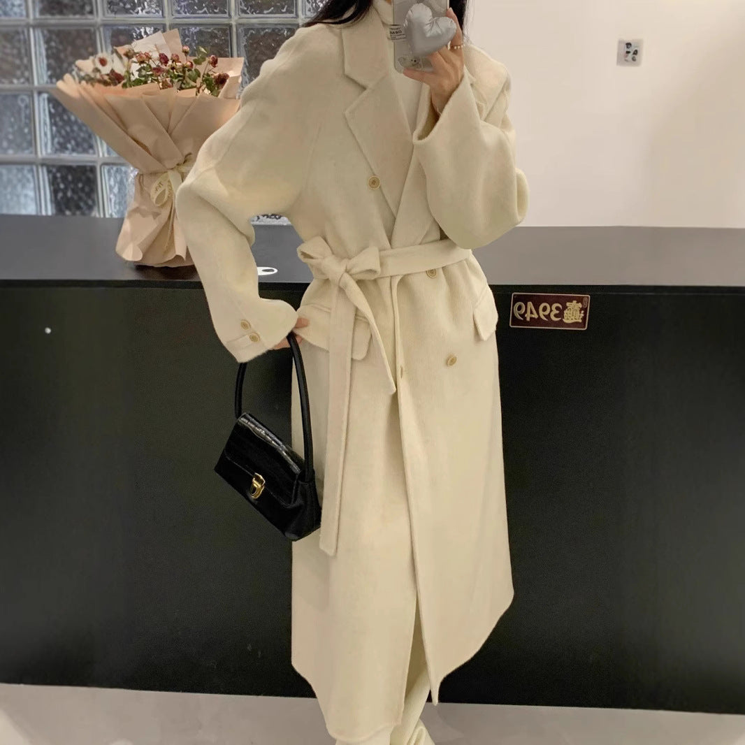 Damen Oversized Wollmix-Mantel mit doppelreihiger Knopfleiste und Taschenklappen Drune