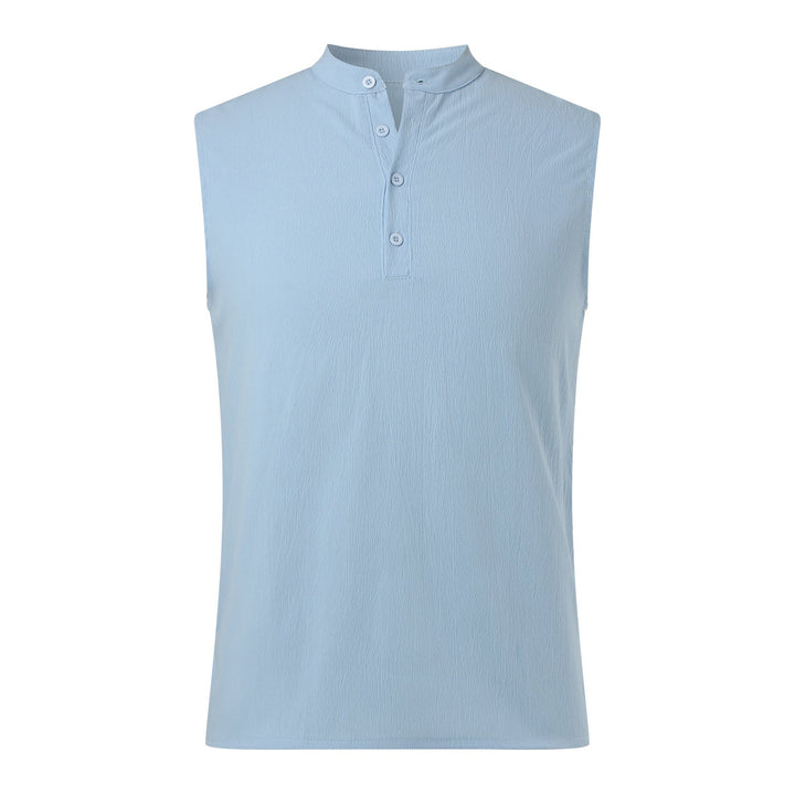 Herren Ärmelloses Henley-Shirt aus atmungsaktivem und leichtem Material Drune