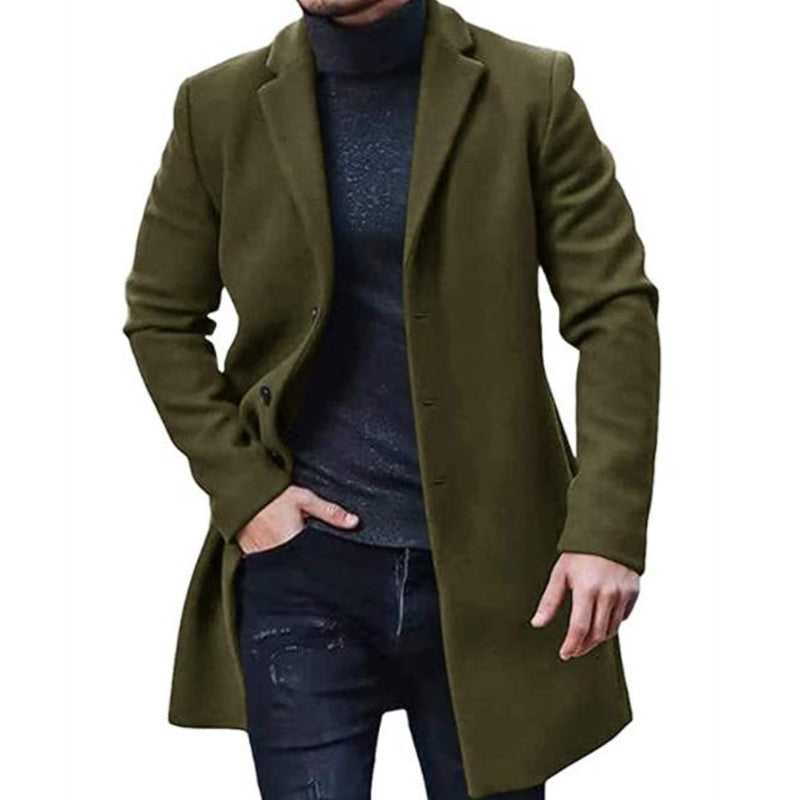 Herren klassischer Woll-Mantel Drune