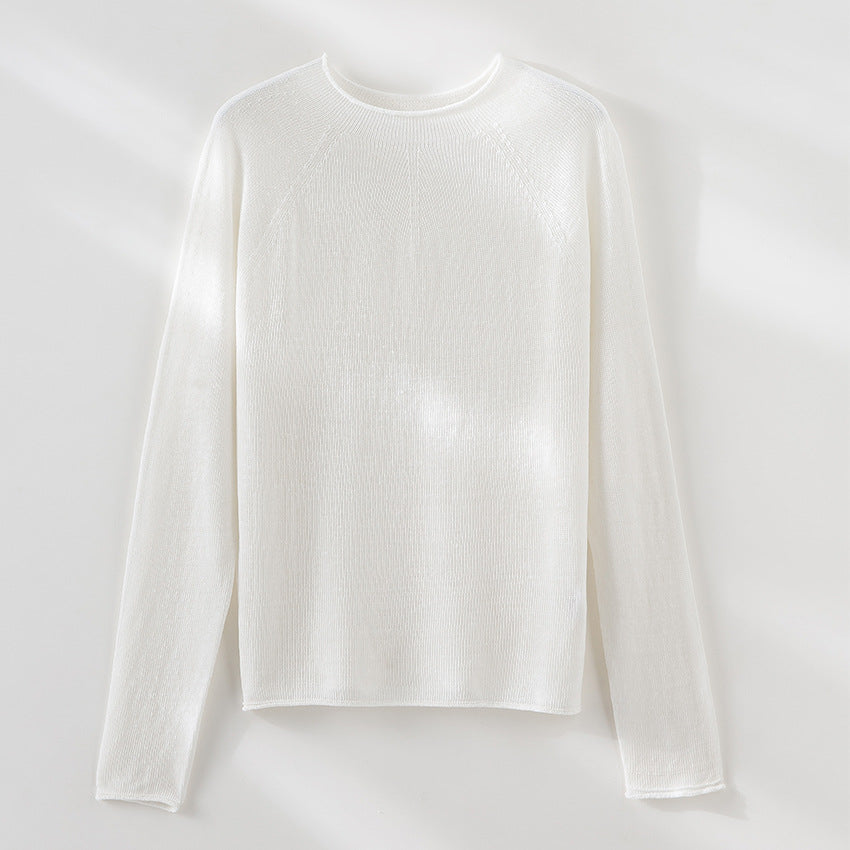 Damen Feiner leichtgewichtiger Rundhals-Feinstrickpullover mit Raglanärmeln Drune