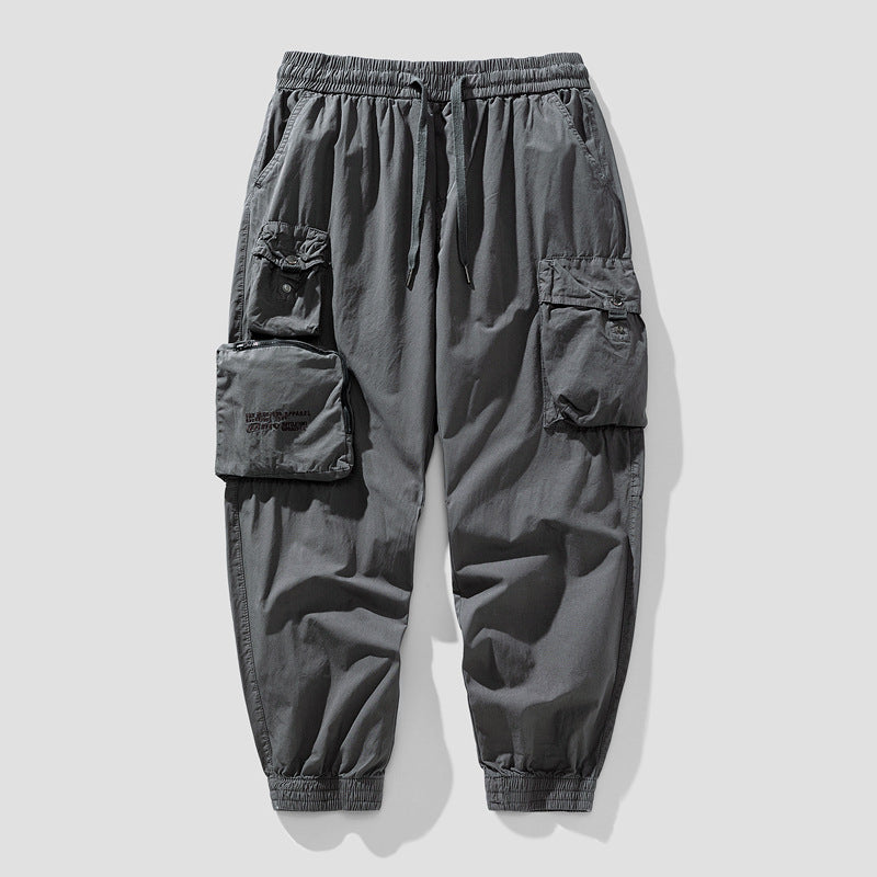 Herren Cargo-Joggerhose mit elastischem Bund, multifunktionalen Cargotaschen und abnehmbarer Packtasche Drune