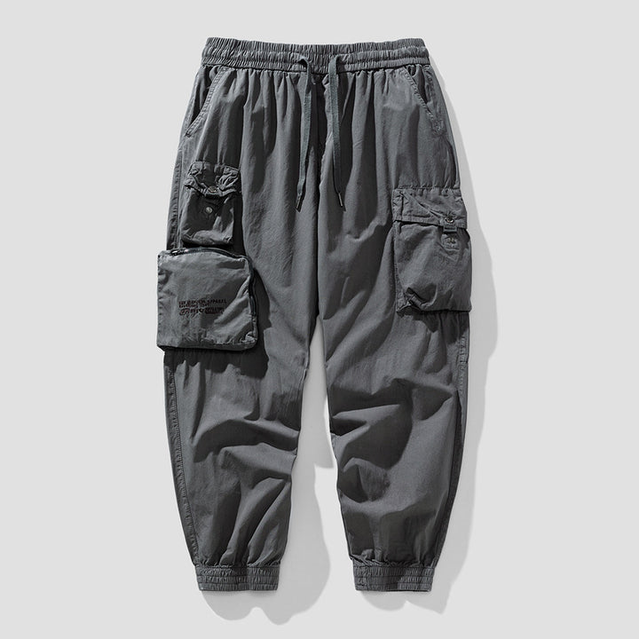 Herren Cargo-Joggerhose mit elastischem Bund, multifunktionalen Cargotaschen und abnehmbarer Packtasche Drune