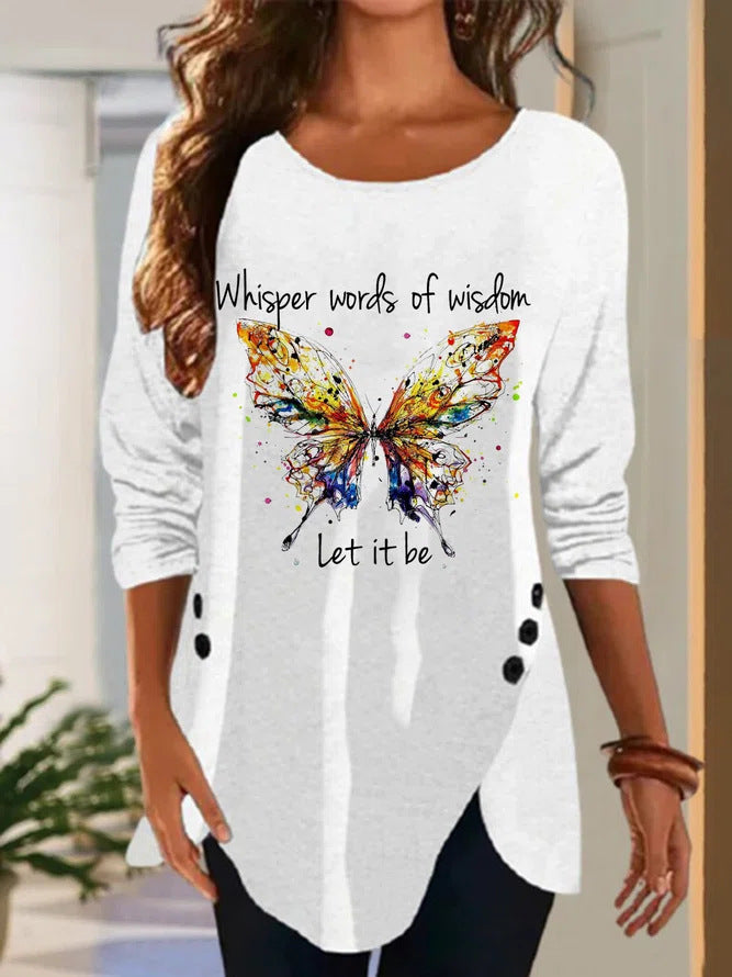 Damen Langärmeliges Oversize-Sweatshirt mit abstraktem Aquarell-Mosaikprint Drune