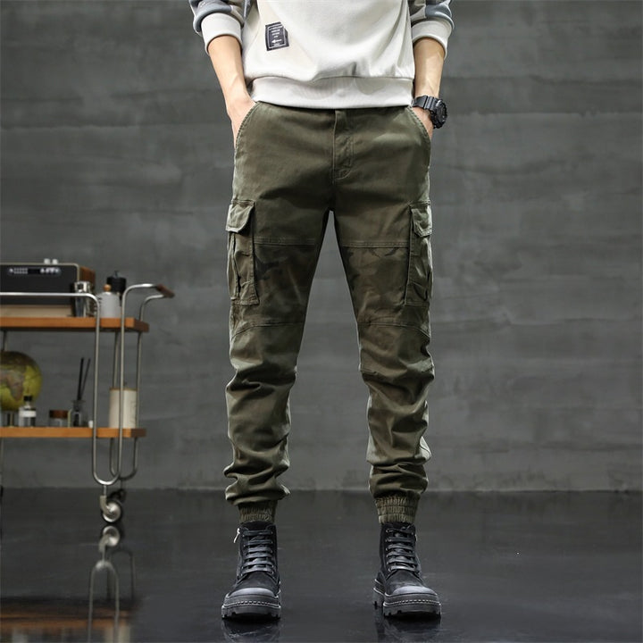 Herren Cargo-Jogginghose mit Camouflage-Knieeinsatz & elastischen Bündchen Drune