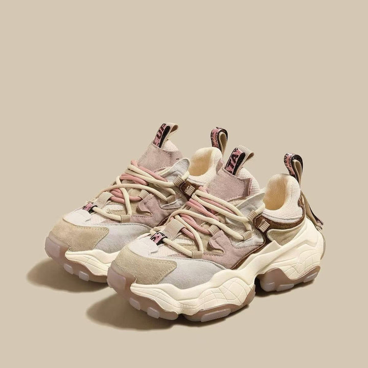 Damen Sportliche Chunky Sneakers mit atmungsaktiver Mesh-Oberfläche und robustem Sohlenprofil Drune