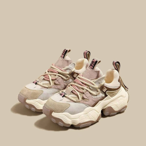 Damen Sportliche Chunky Sneakers mit atmungsaktiver Mesh-Oberfläche und robustem Sohlenprofil Drune