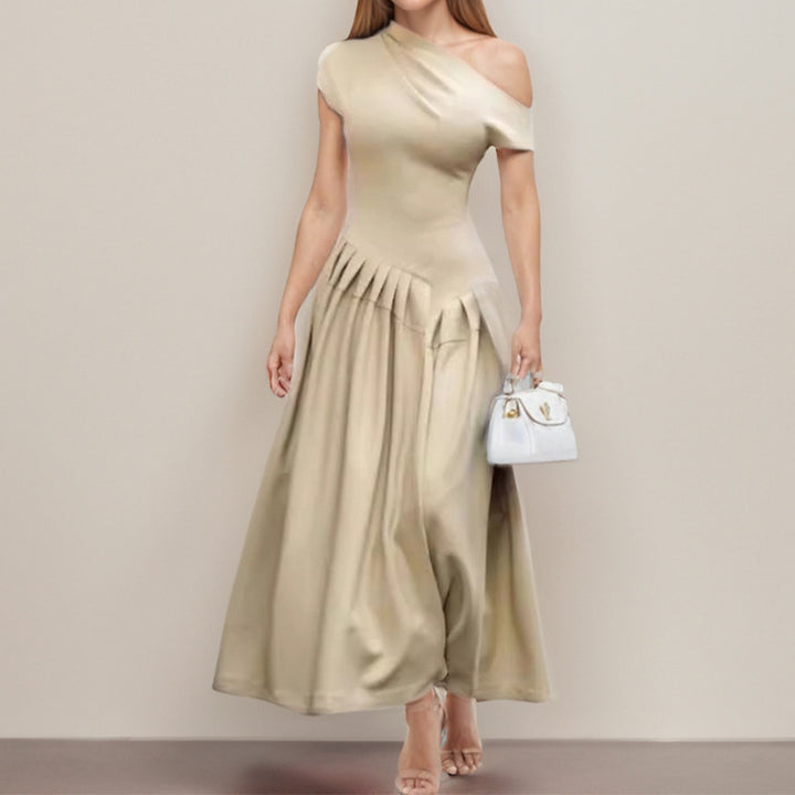 Damen Wickelmaxikleid mit asymmetrischem Schnitt und strukturiertem Design Drune