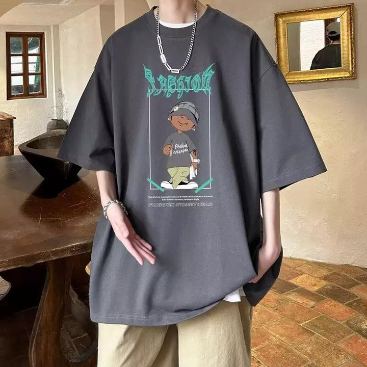Damen oversized T-Shirt mit grafischem Print und lässigem Schnitt Drune