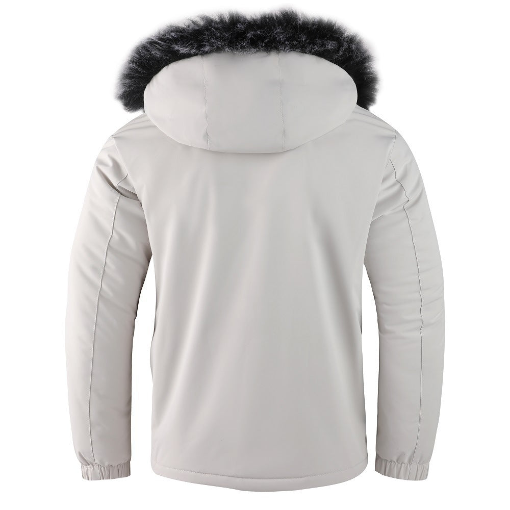 Herren nan urbaner Thermo-Parka mit abnehmbarer Kunstfellkapuze, gesteppter Inneneinlage und multifunktionalen Fronttaschen Drune