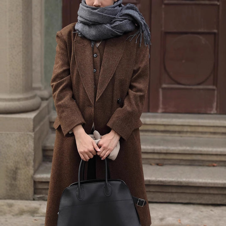 Damen Elegante und moderne Wool Trenchcoat Drune