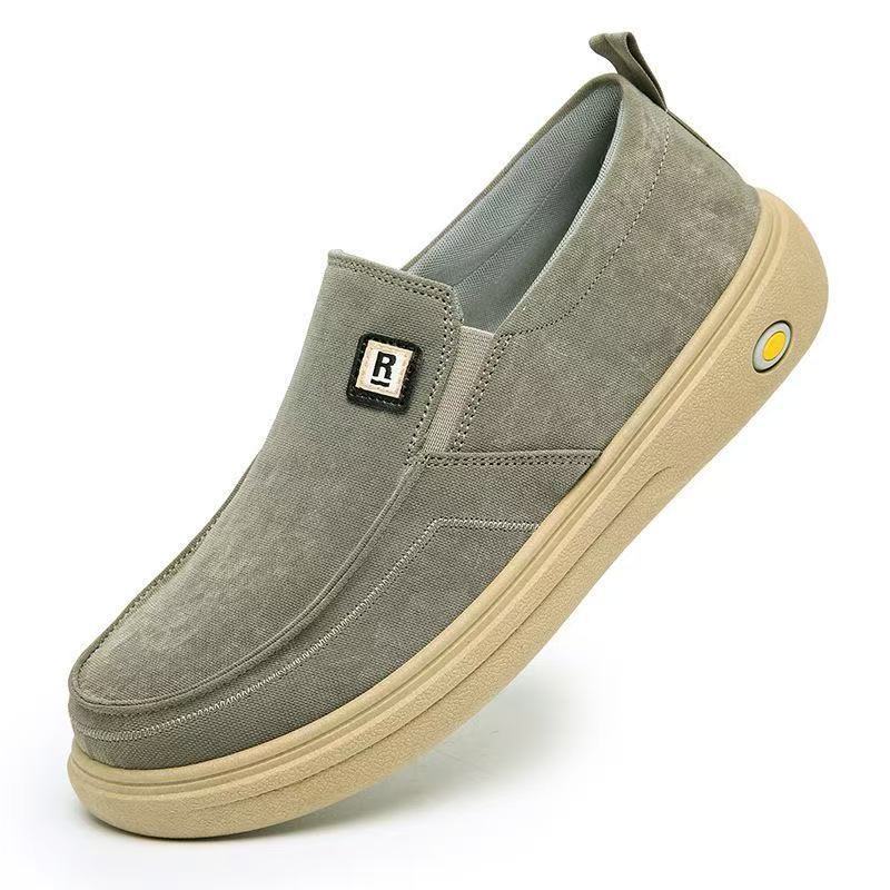 Herren Canvas-Slip-On Freizeit-Slipper mit ergonomischer Komfortplateau-Sohle Drune