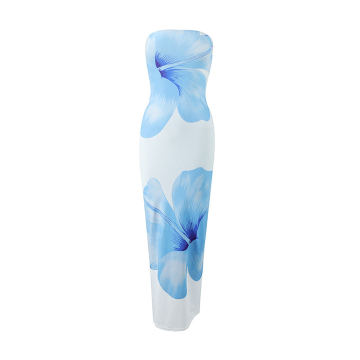 Damen strandtaugliches Maxikleid mit elegantem Blumenprint Drune