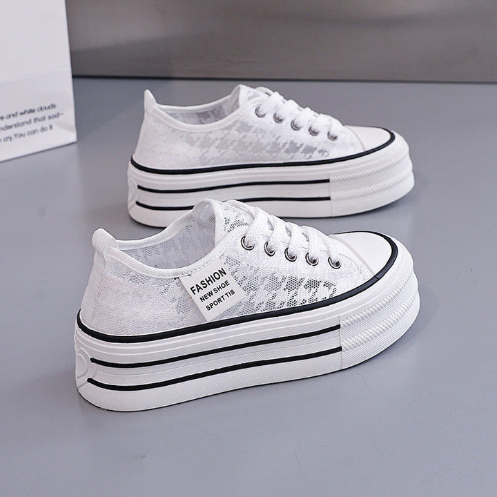 Damen Sneakers mit hohem Plateau und atmungsaktiver Oberseite Drune