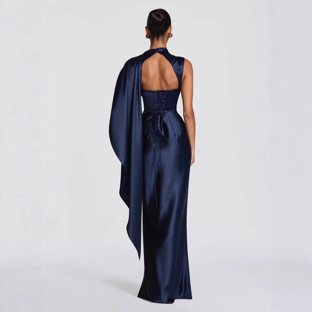 Damen Langarm Abendkleid Drune