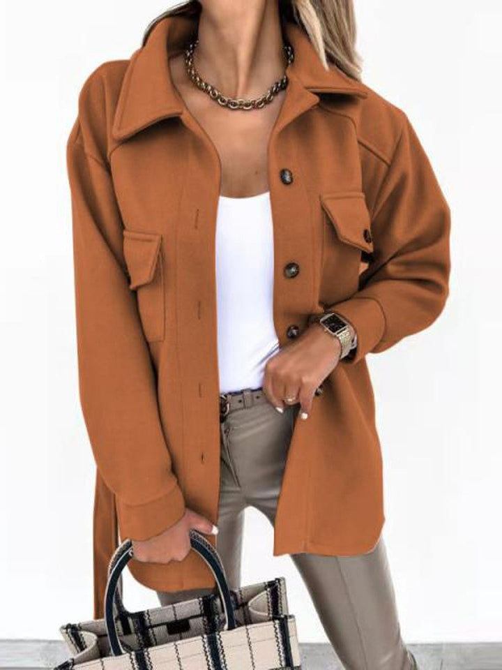 Damen Oversize-Hemdenjacke mit aufgesetzten Klappentaschen Drune
