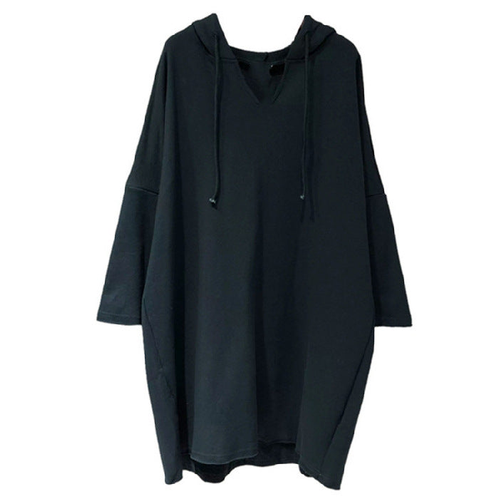 Damen Hoodie-Kleid mit großzügigem Schnitt und Kapuze Drune