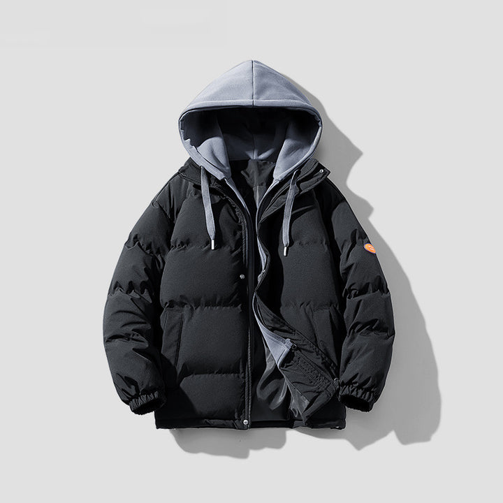 Herren gesteppte Winterjacke mit integriertem Kontrast-Kapuzeneinsatz und isolierender Thermofüllung Drune