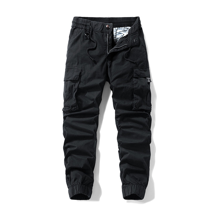 Herren Cargo-Jogger im technischen Utility-Design mit elastischem Tunnelzugbund und Mehrfachtaschen Drune