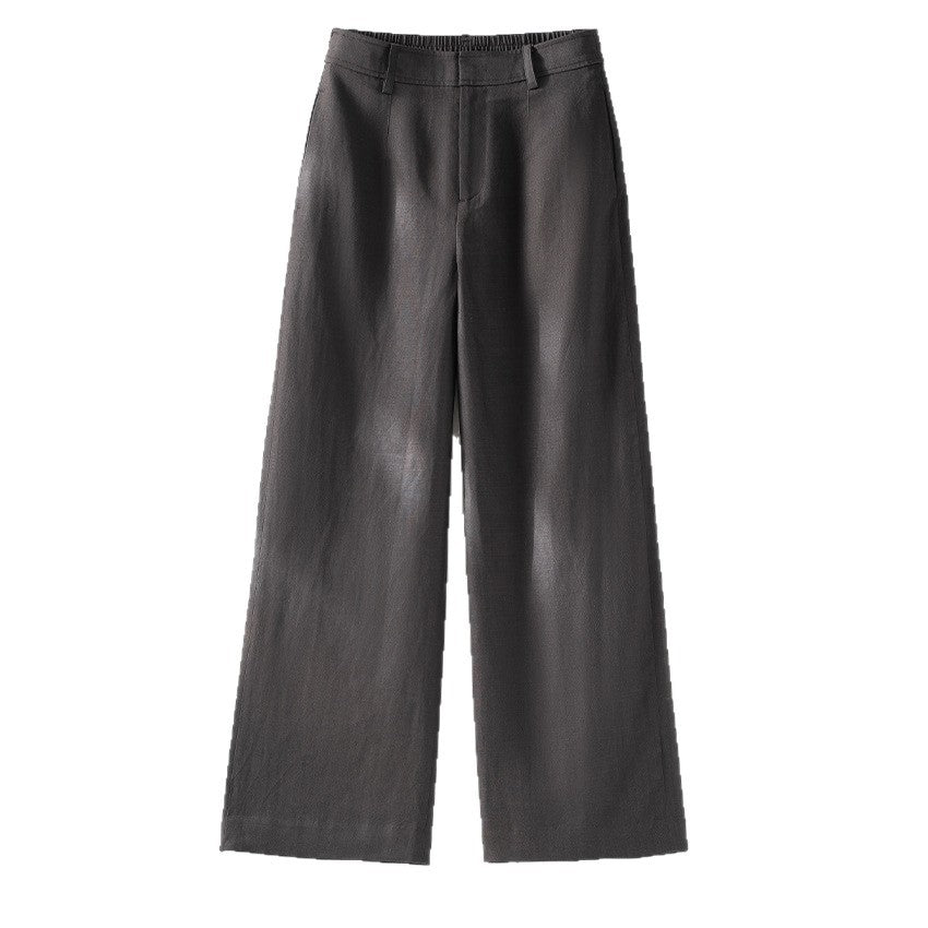 Damen Palazzo-Hose aus leichtem Leinenmix mit hohem Bund und Bügelfalte Drune
