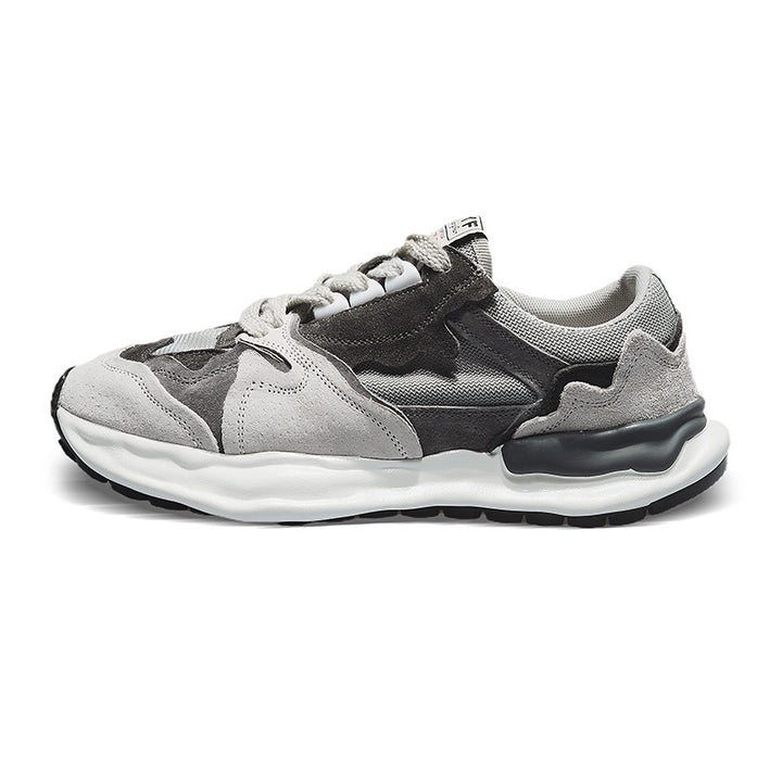 Herren retro-inspirierte Komfort-Sneaker mit Wildleder- und Mesh-Mix, gedämpfter Wellenlaufsohle und gepolstertem Knöchelkragen Drune